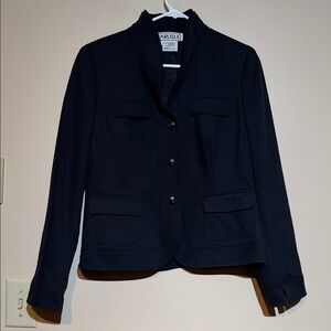 Carlisle Women's Navy Structured Button-Front Blazer